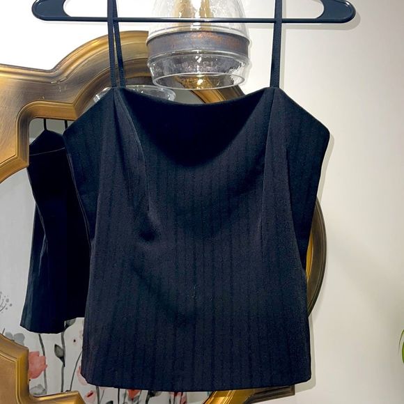 WOMENS Y2K FITTED BLACK CAMISOLE SIZE XS - Picture 3 of 8